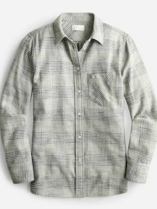 J. Crew Tops - J.Crew Classic-fit Shirt in Mint Plaid Flannel Size Small